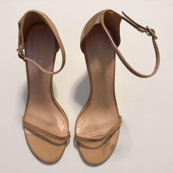 Stuart Weitzman Tan Heeled Sandals with Ankle Strap - Picture 2 of 12